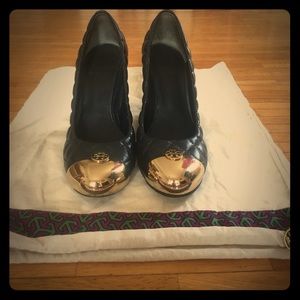 Tory Burch Navy Kaitlin Wedges, Size 7.5